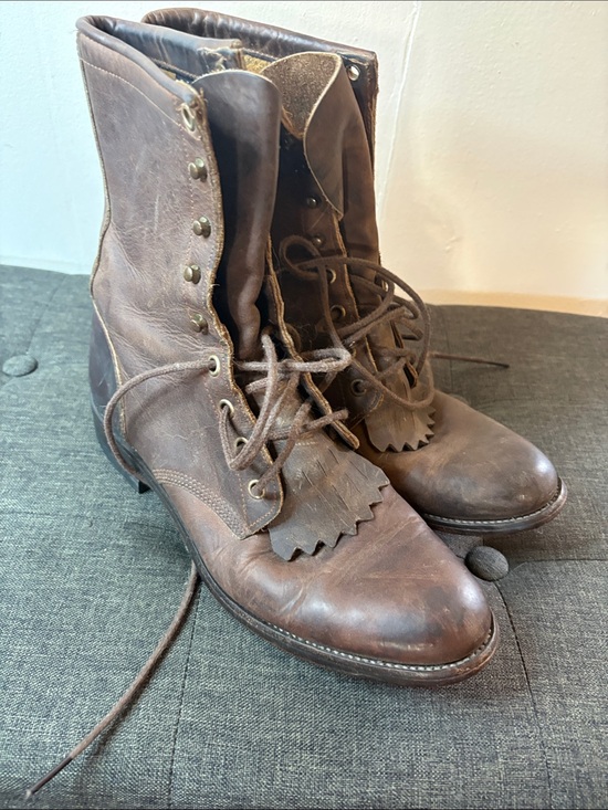 Justin Boots Shoes - Vintage Justin Lace-Up Ankle Booties